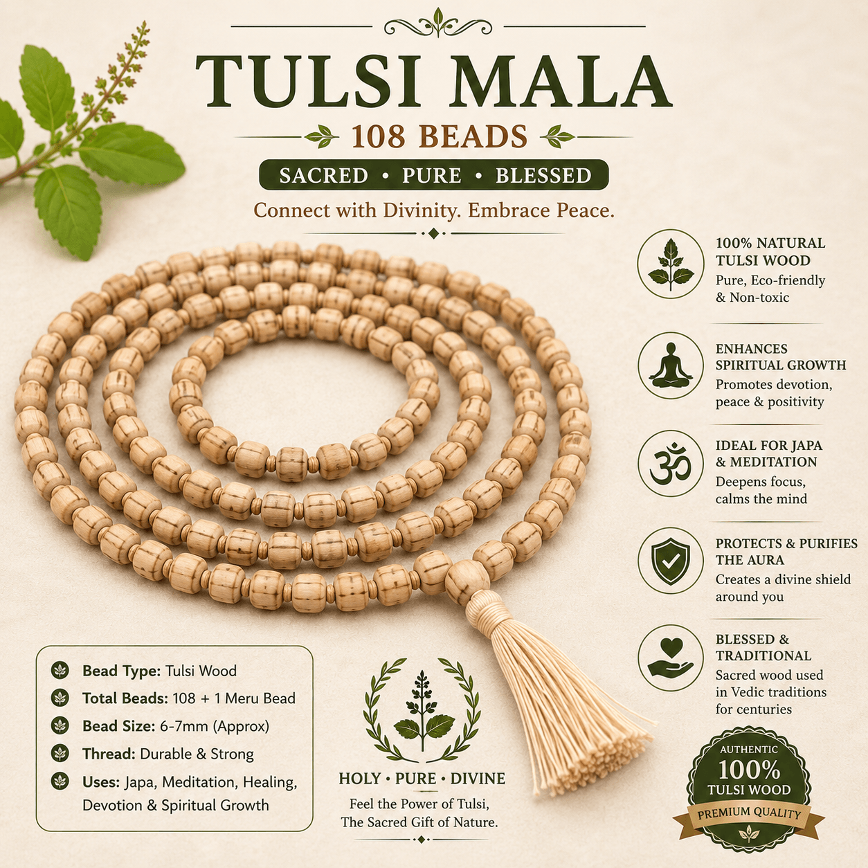 Tulsi Mala (108 beads)
